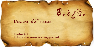Becze Örzse névjegykártya